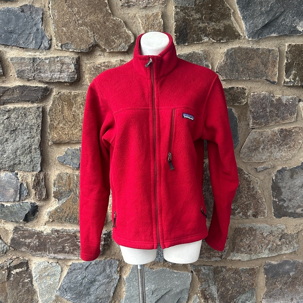 Patagonia Synchilla Full Zip Fleece Jacket Red Men’s Small Classic Outdoor